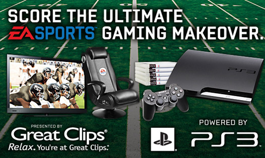 SCORE THE ULTIMATE EA SPORTS GAMING MAKEOVER powered by PS3™